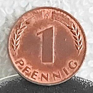 Circulated 1968 German 1 Pfennig Deutschland Coin Made of Aluminum!!